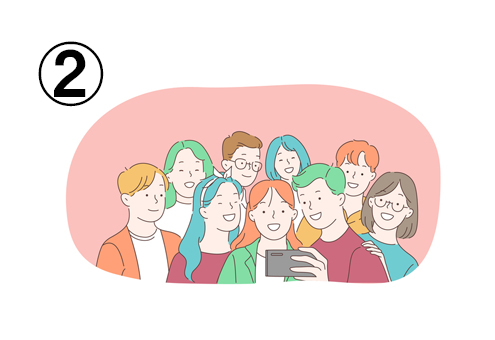 與一群朋友自拍